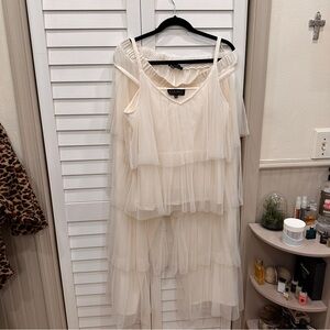 Eloquii Ivory Tulle pantsuit bridal size 18